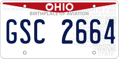 OH license plate GSC2664