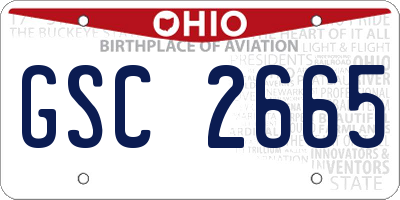 OH license plate GSC2665