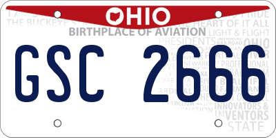 OH license plate GSC2666