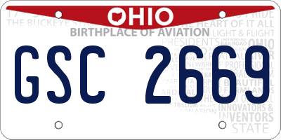 OH license plate GSC2669