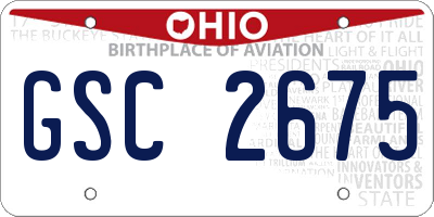 OH license plate GSC2675