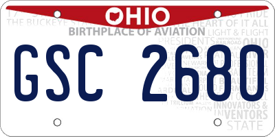 OH license plate GSC2680