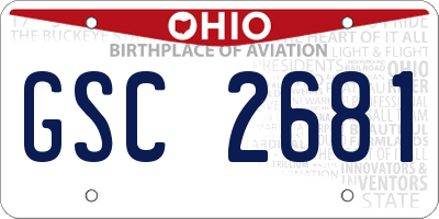 OH license plate GSC2681