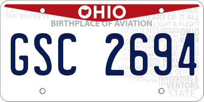 OH license plate GSC2694