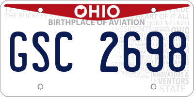 OH license plate GSC2698