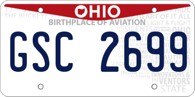 OH license plate GSC2699