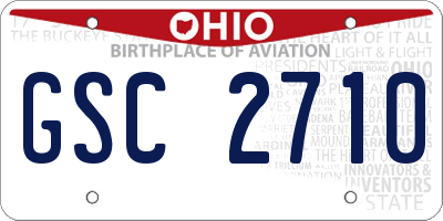 OH license plate GSC2710
