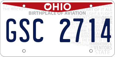 OH license plate GSC2714