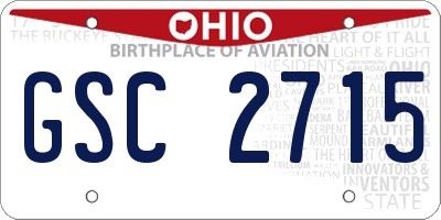 OH license plate GSC2715