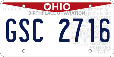 OH license plate GSC2716