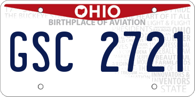 OH license plate GSC2721