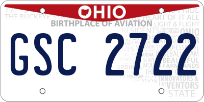 OH license plate GSC2722