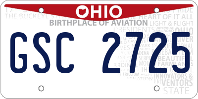 OH license plate GSC2725