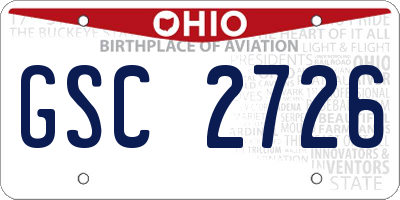 OH license plate GSC2726