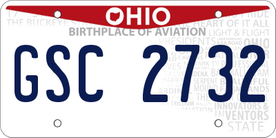 OH license plate GSC2732