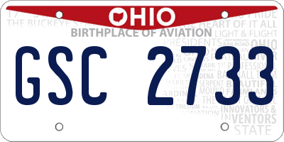 OH license plate GSC2733