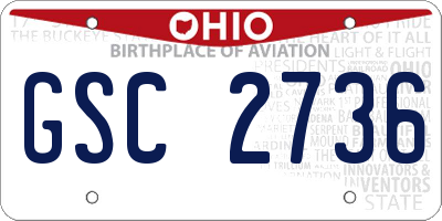 OH license plate GSC2736