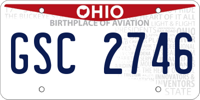 OH license plate GSC2746