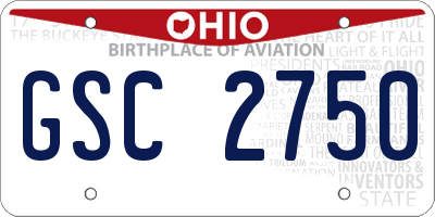 OH license plate GSC2750