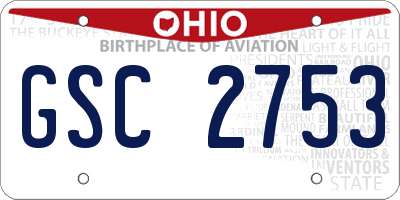 OH license plate GSC2753