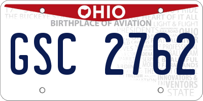 OH license plate GSC2762