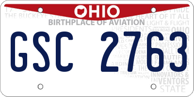 OH license plate GSC2763