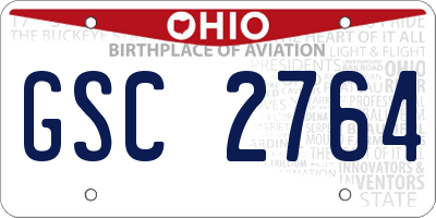 OH license plate GSC2764