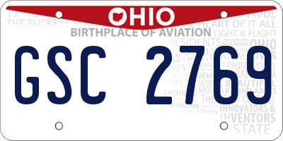 OH license plate GSC2769