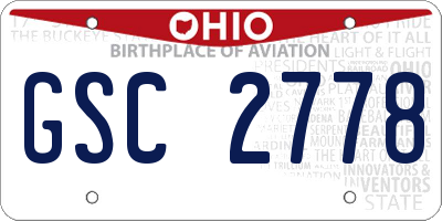 OH license plate GSC2778