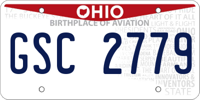 OH license plate GSC2779