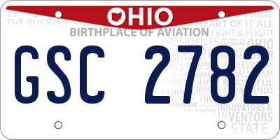 OH license plate GSC2782