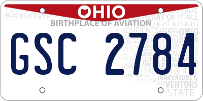 OH license plate GSC2784