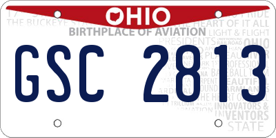 OH license plate GSC2813