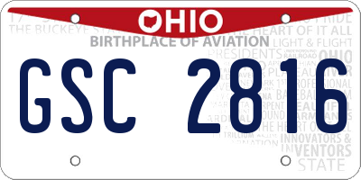 OH license plate GSC2816