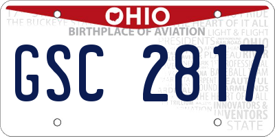 OH license plate GSC2817