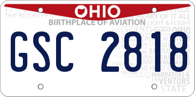 OH license plate GSC2818