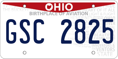 OH license plate GSC2825