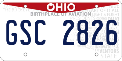 OH license plate GSC2826