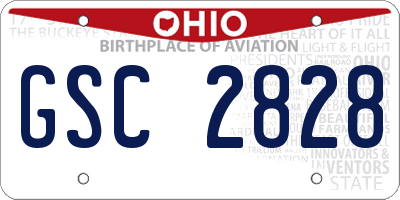 OH license plate GSC2828