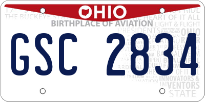 OH license plate GSC2834