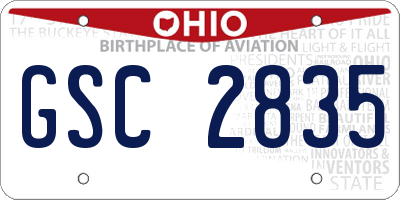 OH license plate GSC2835