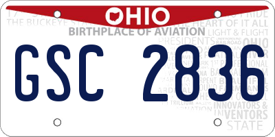 OH license plate GSC2836