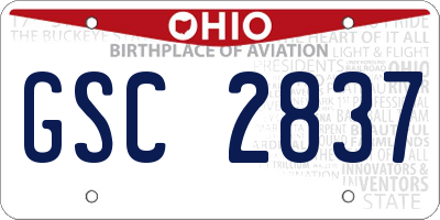 OH license plate GSC2837