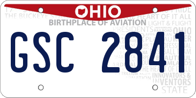 OH license plate GSC2841