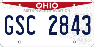 OH license plate GSC2843