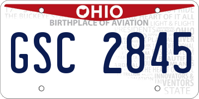 OH license plate GSC2845