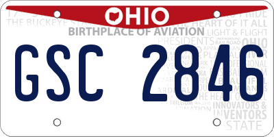 OH license plate GSC2846