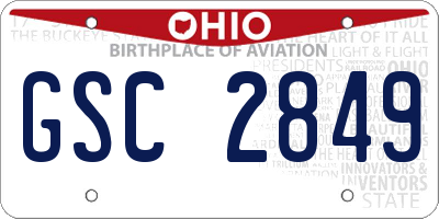 OH license plate GSC2849