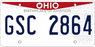 OH license plate GSC2864