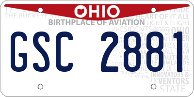 OH license plate GSC2881